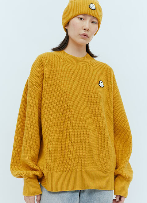 Moncler x Rick Owens Logo Patch Wool Sweater Black mcs0355001