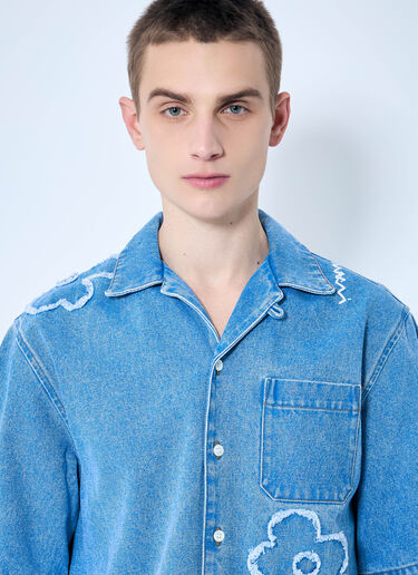 Marni Denim Shirt With Flower Motif Blue mni0159001