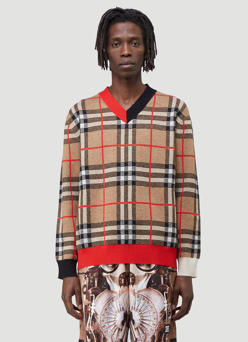 Burberry Men s Vintage Check Sweater in Beige LN CC