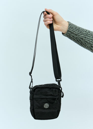 Stone Island Logo Patch Crossbody Bag Black sto0156119