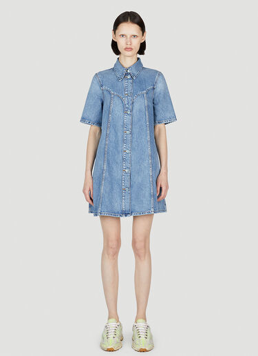 GANNI Vintage Wash Mini Dress Blue gan0252018