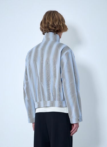 Dries Van Noten Striped Zip-Up Jacket Blue dvn0163002