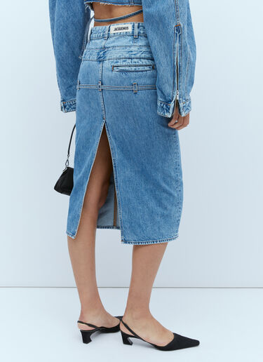 Jacquemus La Jupe De Nimes Criollo Denim Skirt Blue jac0254028