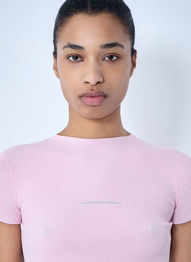 Alexander Wang Logo Short Sleeve T-Shirt Pink awg0264002