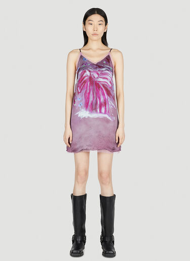 Acne Studios Printed Slip Mini Dress Lilac acn0252010
