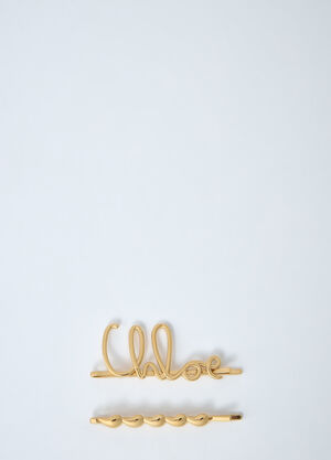 Chloé 徽标图案发夹 金色 chl0261065