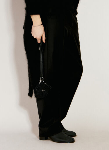 Vivienne Westwood 로고 플라크 랜야드 파우치 블랙 vvw0156018