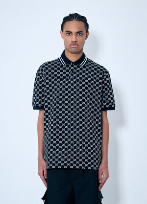 Gucci GG Piquet Polo Shirt Black guc0159054