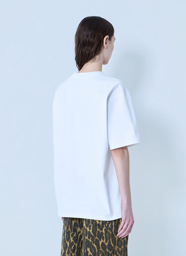 GANNI Heavy Cotton Beaded Baby Tiger Print T-Shirt White gan0263007