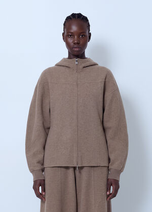Max Mara Hooded Wool-Blend Sweatshirt Beige max0266203