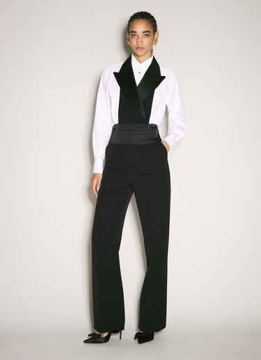 Dolce & Gabbana Wool Gabardine Tuxedo Pants Black dol0258021
