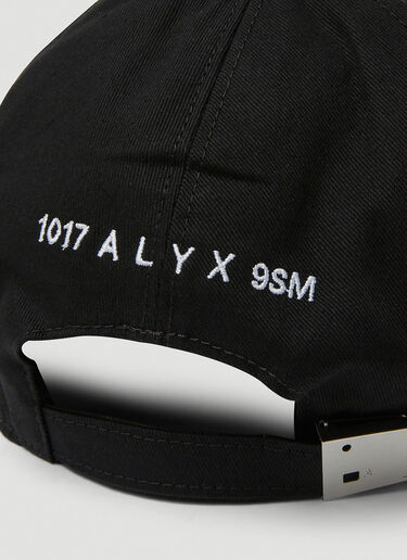 1017 ALYX 9SM 로고 자수 베이스볼 캡 블랙 aly0349009