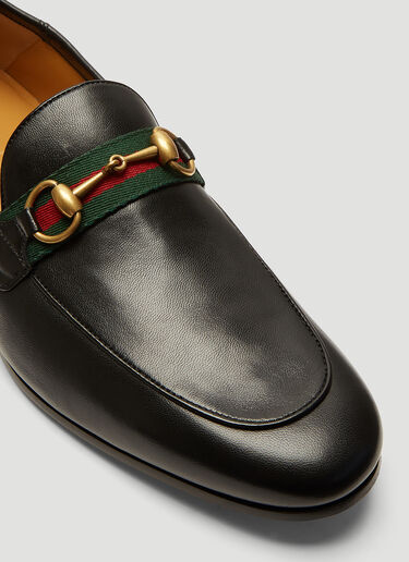 Gucci Brixton Web-Trimmed Horsebit Loafers Black guc0137087