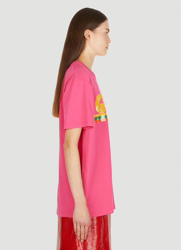 Gucci 시퀸 로고 T-셔츠 핑크 guc0251056