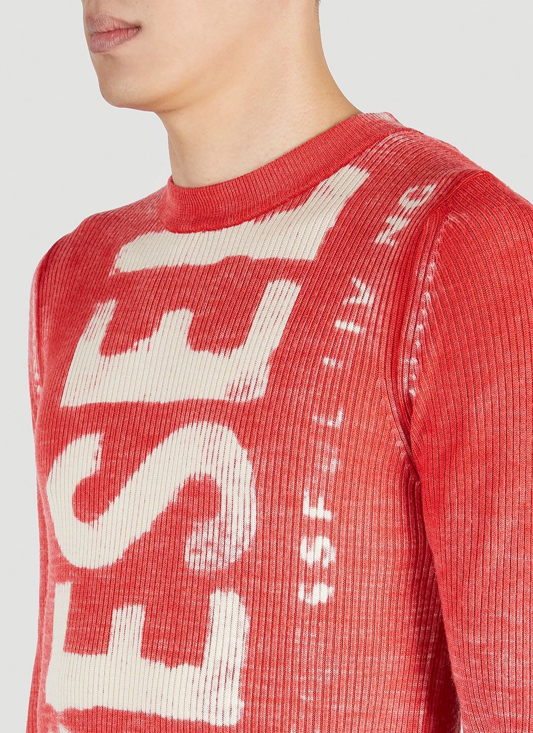 K-ATULLUS-ROUND Man: Wool jumper with bleeding-effect logo