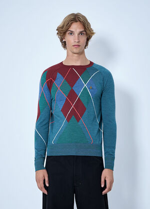 Vivienne Westwood Argyle Sweater Blue vvw0165002