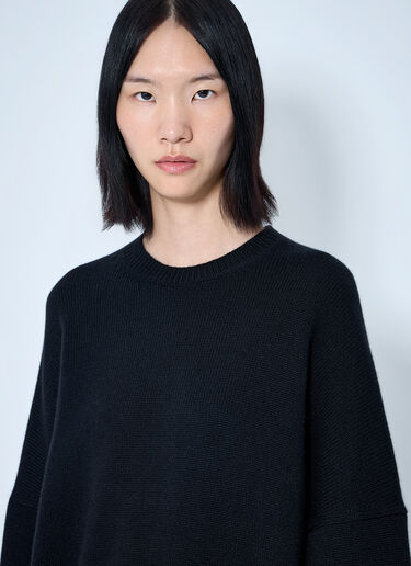 LN-CC® - Khaite: Oversized Wool-Blend Sweater - Black Khaite Oversized Wool-Blend Sweater Black kha0265013