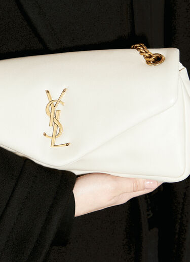 Saint Laurent Calypso Small Shoulder Bag Cream sla0254124