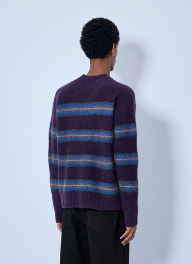 LN-CC® - Dries Van Noten: Master Boucle Stripe Jumper - Purple Dries Van Noten Master Boucle Stripe Jumper Purple dvn0165021