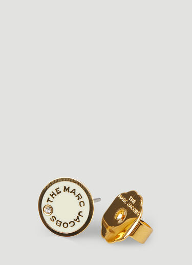 Marc Jacobs The Medallion Stud Earrings Beige mcj0250050