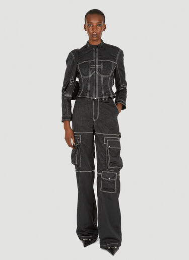 Marine Serre Moire Cargo Pants Black mrs0252015