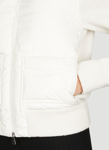 Padded Wool Cardigan Moncler Padded Wool Cardigan White mon0253037
