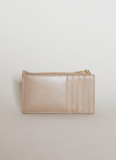 Saint Laurent Cassandre Matelassé Zipped Cardholder Khaki sla0255112