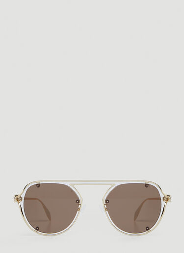 Alexander McQueen Round Frame Sunglasses Gold amq0247109