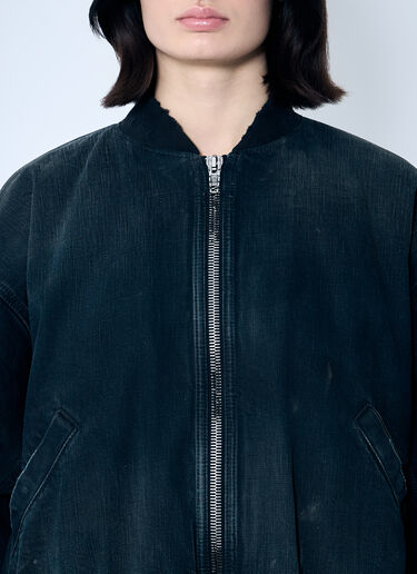 Balenciaga Distressed Bomber Jacket Black bal0259003