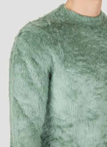 Jil Sander Fluffy Knit Sweater Green jil0149010