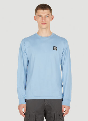 Stone Island Compass Patch Long Sleeve T-Shirt Blue sto0150046