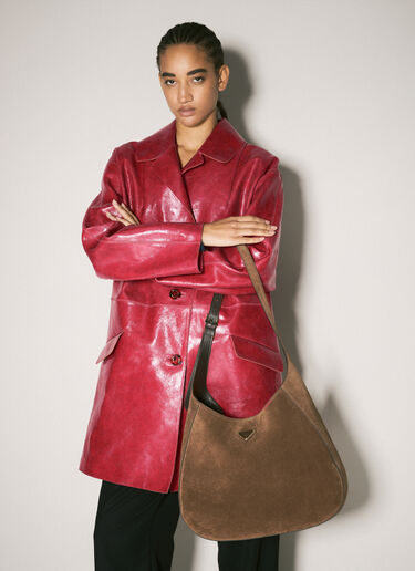 Prada Suede Crossbody Bag Brown pra0258040