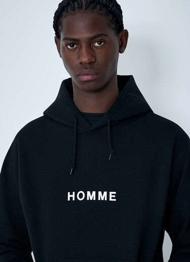 Embroidered Logo Hooded Sweatshirt Comme des Garçons Homme Embroidered Logo Hooded Sweatshirt Black cdh0162007