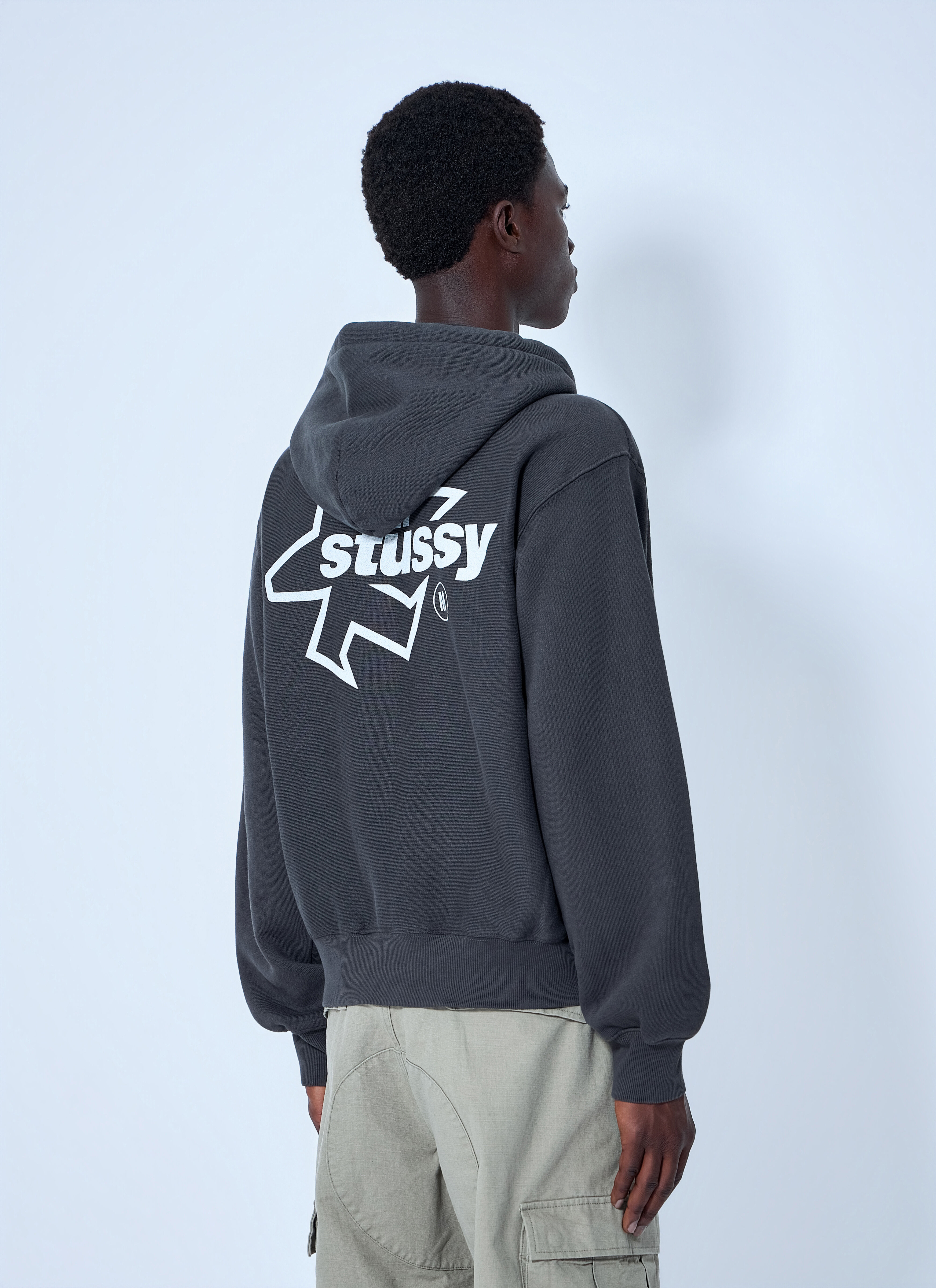 Stüssy Men's' Surf Size Dyed Zip Hoodie in Grey | LN-CC®