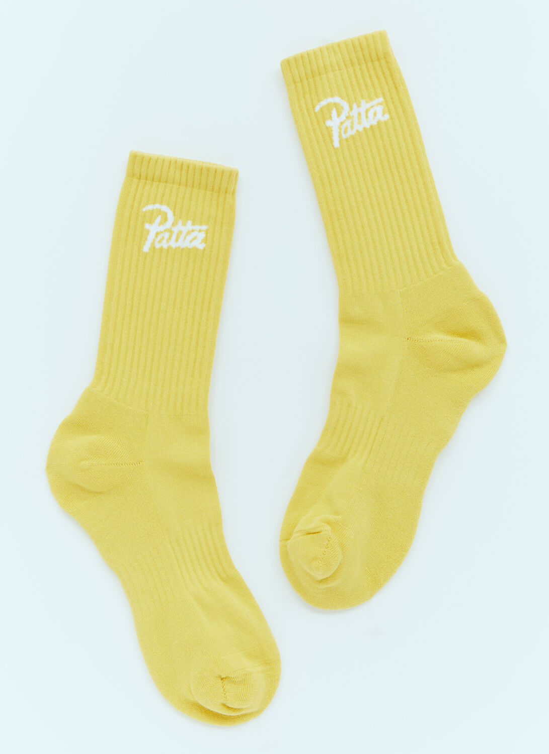 Patta Logo Jacquard Socks In Yellow