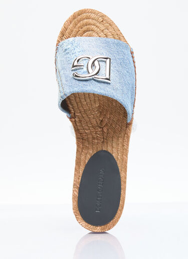 Dolce & Gabbana Denim Logo Slides Blue dol0255024