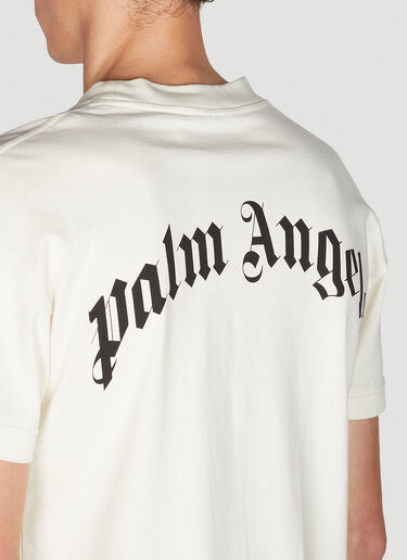 8 Moncler Palm Angels Logo Print T-Shirt White mpa0351013