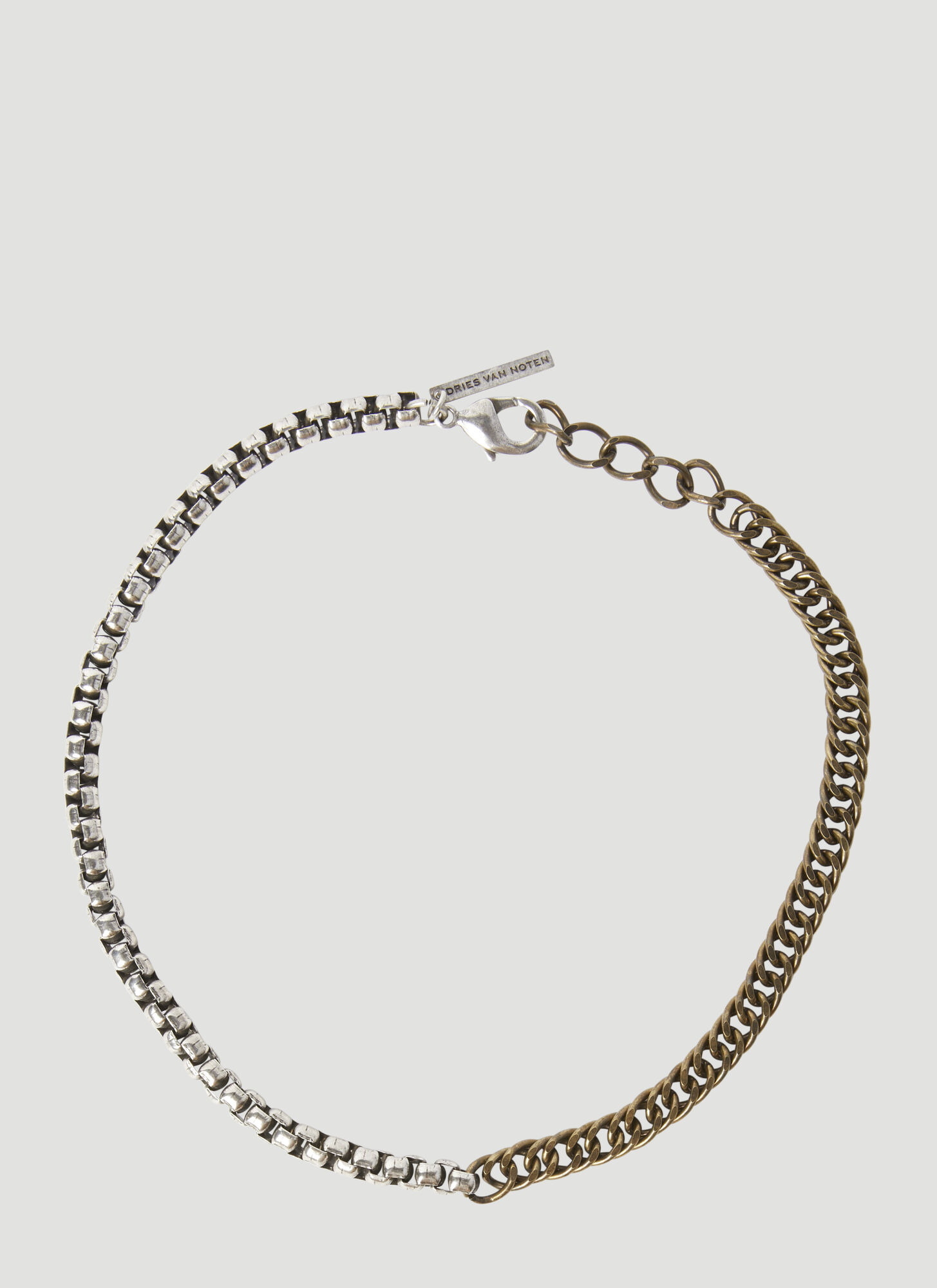 Shop Dries Van Noten Contrast Chain Necklace In Gold