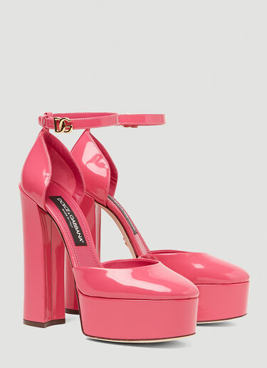 Dolce & Gabbana Polished Mary Jane Platforms Pink dol0249056