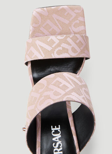 Versace Logo Jacquard Mule Sandals Pink vrs0253022