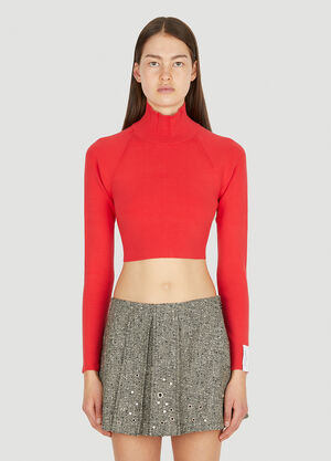 Rokh オープンバッククロップトップ レッド rok0250005