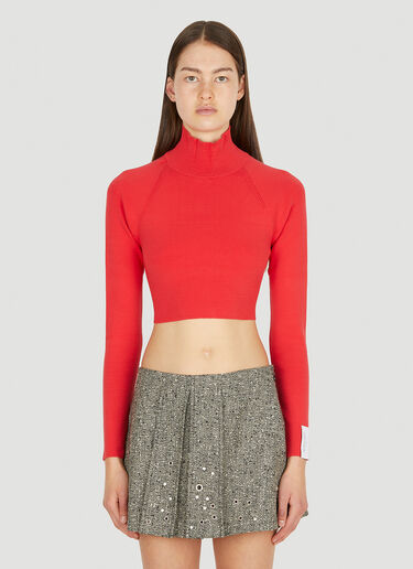 Rokh オープンバッククロップトップ レッド rok0250005