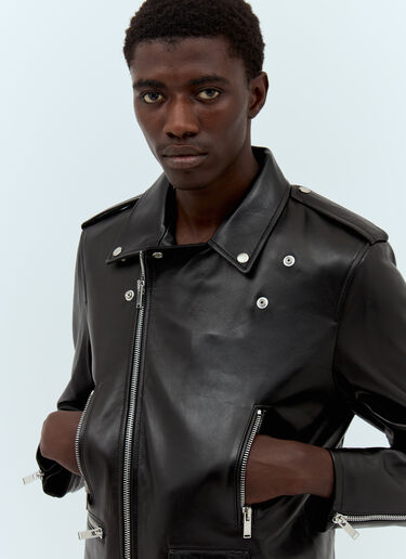Saint Laurent Leather Motorcycle Jacket Black sla0156057
