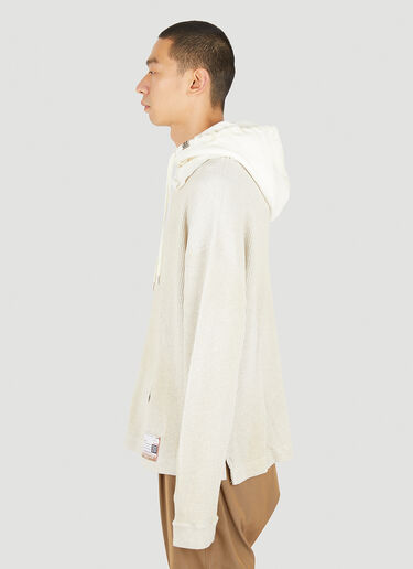 Maison Mihara Yasuhiro Partly Double Hooded Sweatshirt Cream mmy0150021