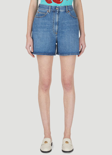 Gucci Horsebit Denim Shorts Blue guc0247009