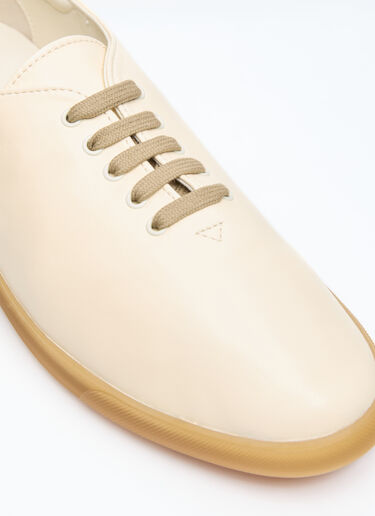 The Row Sam Leather Sneakers Beige row0256033