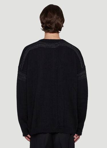 Yohji Yamamoto Embroidered Knitted Sweater Black yoy0142011