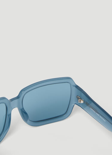 Dries Van Noten 오버사이즈 스퀘어 선글라스 블루 vns0353004