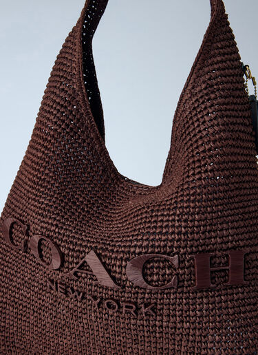Refined Weave Straw Brooklyn Shoulder Bag 39 Coach Refined Weave Straw Brooklyn Shoulder Bag 39 Dark Brown coa0264035