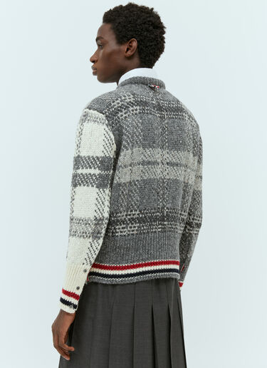 タータンジャカードセーター Thom Browne タータンジャカードセーター グレー thb0154004